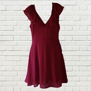 Fit and Flare Burgundy Cranberry Dress by alter'd state